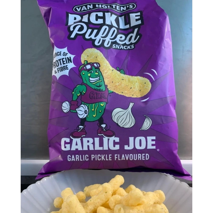 Van Holtens Pıckle Puffed Snacks Garlıc Joe Garlıc Pıckle Flavoured Sarımsaklı Turşu Aromalı Puf Atıştırmalık  90 g