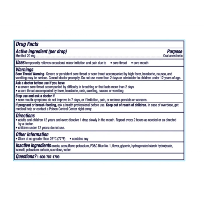 VapoCool Severe Menthol Oral Anesthehıc Sugar Free Max Strength Fast Relief 30 Drops