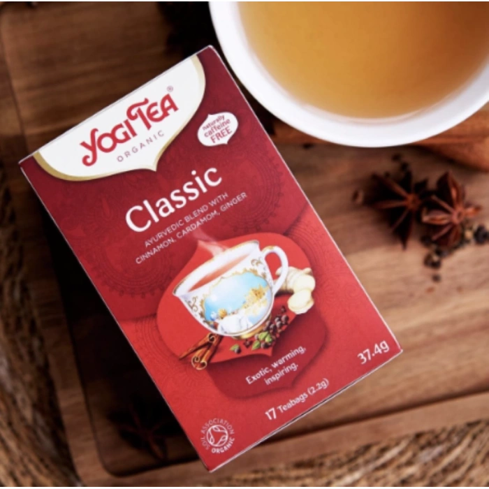 Yogı Tea Organıc Classic Chai Ayurvedic Blend Wıth Maca Cınnamon Cardamon Gınger 17 Tea Bag 37.4 gr