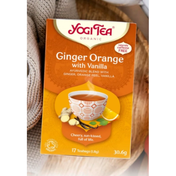 Yogı Tea Organıc Ginger Orange With Vanilla Avurvedıc Blend Wıth Gınger Orange Peel Vanılla 17 Teabags 30,6 gr