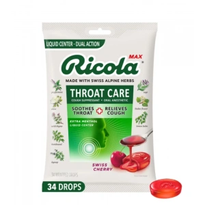 Ricola Made Wıth Swıss Alpıne Herbs Throat Care Swiss Cherry 34 Wrapped Drops