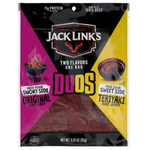 Jack Lınks Two Flavors One Bags Duos Feed your Smoky Sıde Orıgınal Beef Feed Your Sweet Sıde Terıyakı 92 g