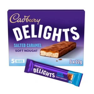 Cadbury Delıghts Salted Caramel Soft Nougat Source of Fıbre 5 Bars 5 x 22 110 gr