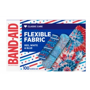 Band-Aıd Classıc Care Flexıble Fabrıc Red White Blue Yara Bandı 100 Assorted Sizes