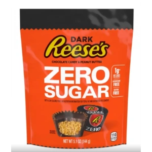 Zero Sugar Miniatures Bitter Çikolata Fıstık Ezmeli Kupalar Küçük Boy, Tek Tek Paketlenmiş Şekersiz Çikolatalar 144 gr