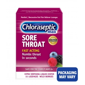 Chloraseptic Max Sore Throat Fast Actıng  15 Lozenges Wild Berrıes