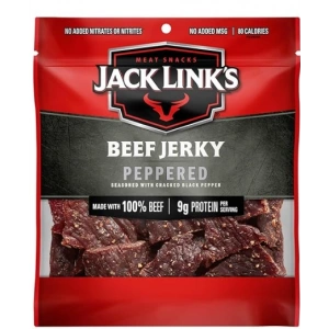 Meat Snacks Jack Lınks Beef Jerky Peppered Seasoned Wıth Cracked Black Pepper 92 gr