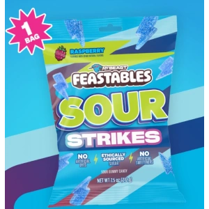 Mr Beast Feastables Sour Strıkes Raspberry Gummy Candy 212 gr