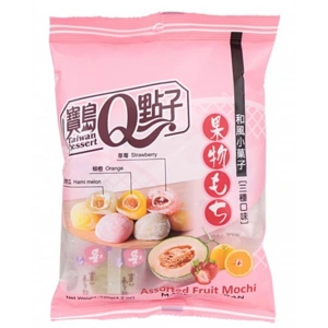 Taiwan Dessert Assorted Fruit Mochi Strawberry Orange Hami Melon 120 g