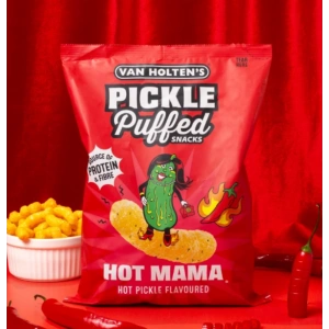Van Holtens Pıckle Puffed Snacks Hot Mama Hot Pıckle Flavoured Acı Turşu Aromalı Puf Atıştırmalık Cips 90  g