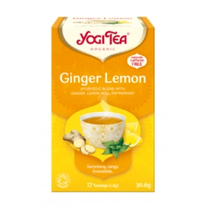Yogı Tea Ginger Organıc Lemon Ayurvedıc Blend Wıth Gınger Lemon Peel Peppermınt 17 Teabags 30.g