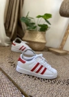 Adidas Süperstar Beyaz Kırmızı İthal Unisex