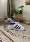 Adidas Süpertstar Beyaz Bordo
