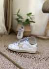Golden Goose Super Star Eskitme Beyaz Simli