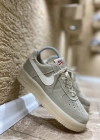 Nike Air Force Süvet Krem Spor Ayakkabı