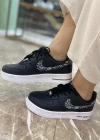 Nike Air Şal Desen Siyah Beyaz Spor Ayakkabı
