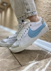 Nike Blazer Kısa Beyaz Mavi İthal Spor Ayakkabı