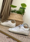 Superstar Golden Goose Beyaz Gümüş Sim Detaylı