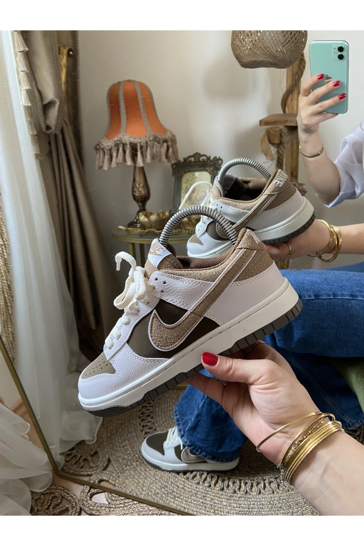 Nike Dunk Low Premium Beige Brown Olive Süet Detaylı Unisex Sneaker