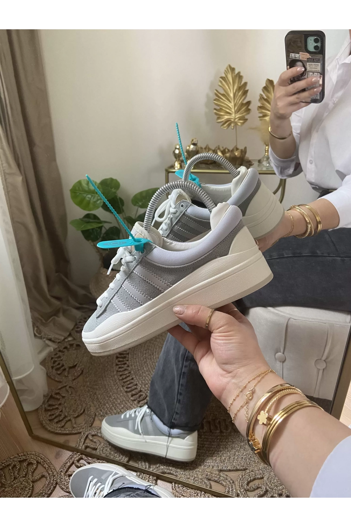 Adidas Bad Bunny Gri Krem