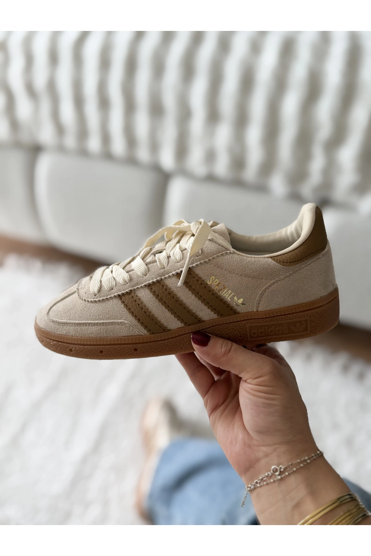 Adidas Handball Spezial Bej Kahve Süet Unisex Sneaker