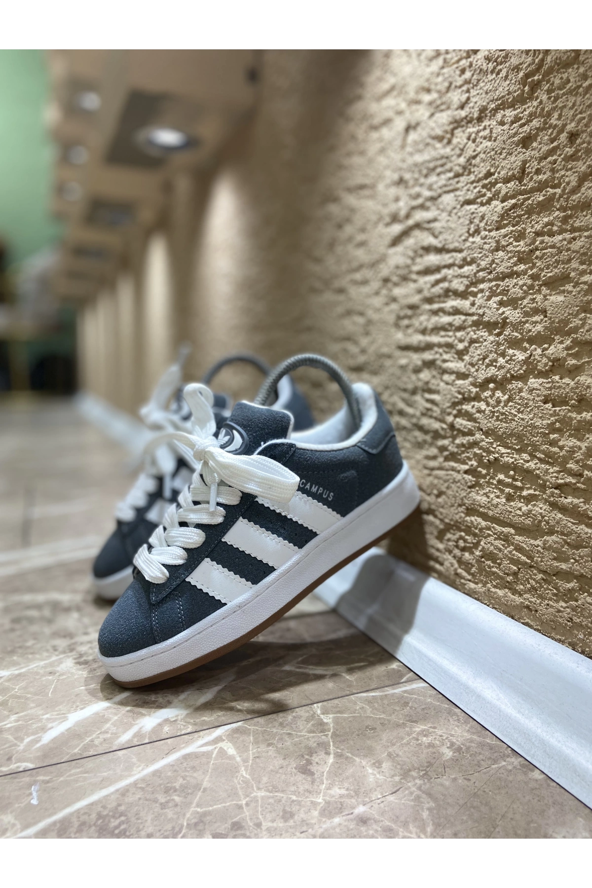 Adidas Campüs Gri Beyaz İthal Spor Ayakkabı