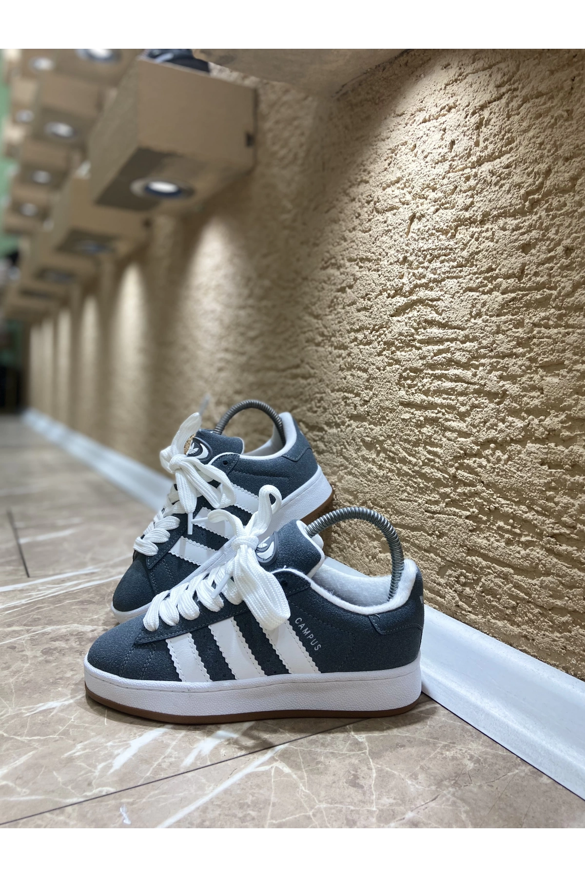 Adidas Campüs Gri Beyaz İthal Spor Ayakkabı