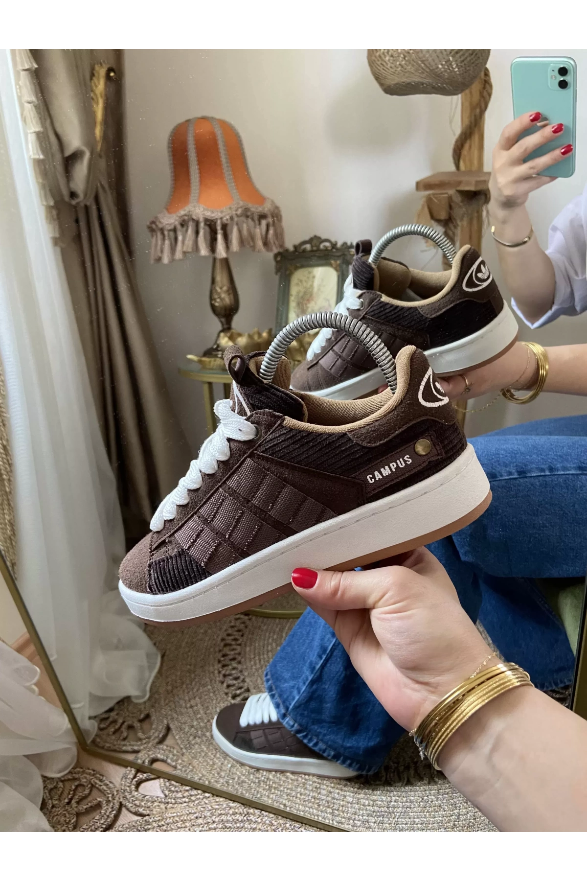 Adidas Campüs Kadife Kahve Beyaz Unisex