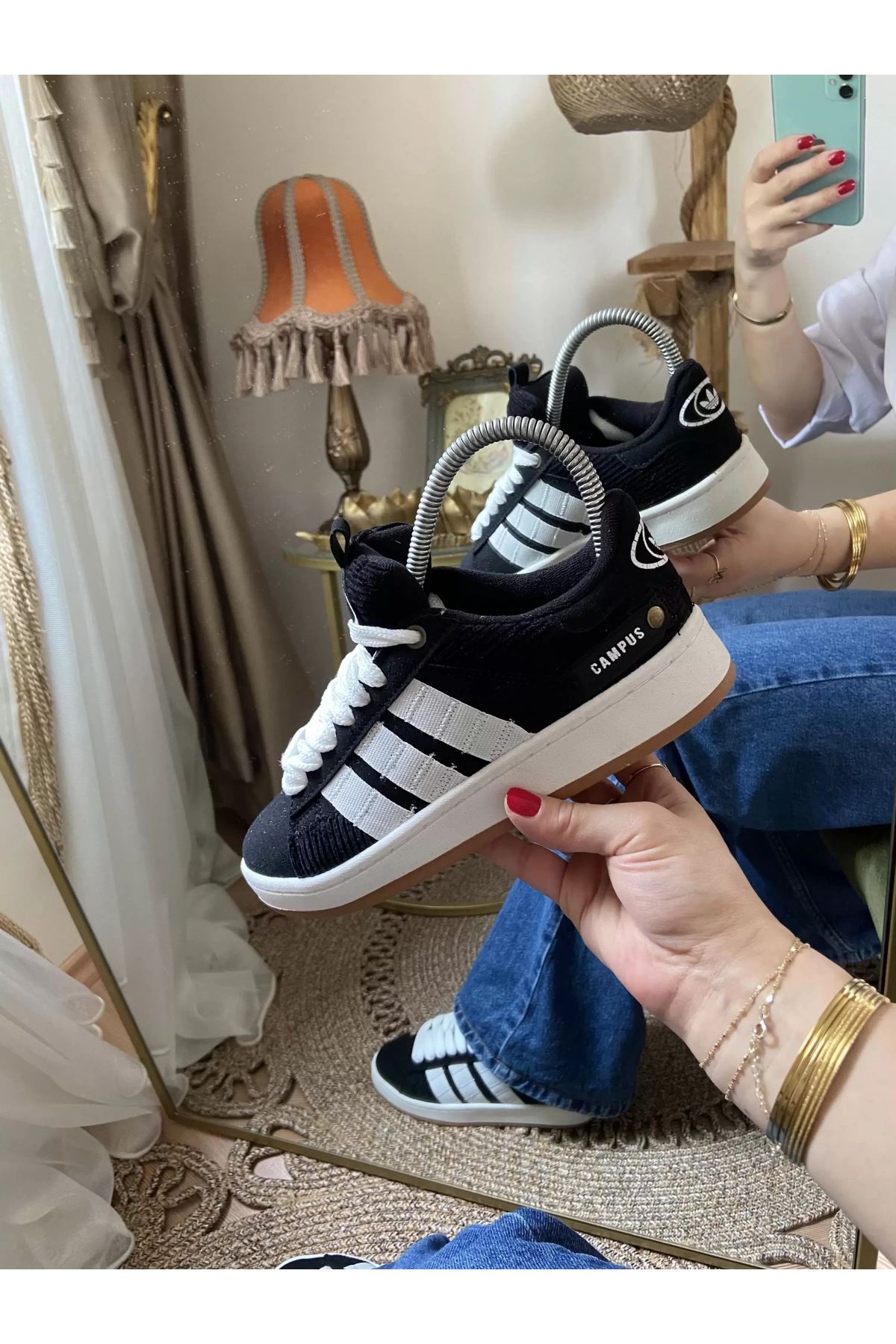 Adidas Campüs Kadife Siyah Beyaz