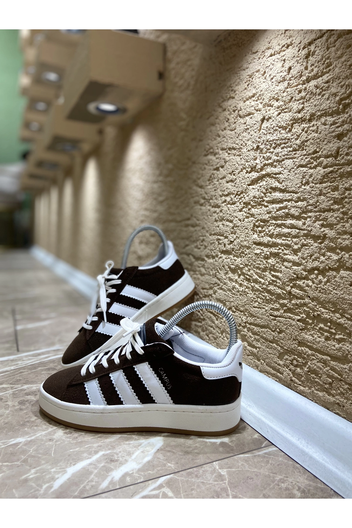 Adidas Campüs Kahve Krem İthal Spor Ayakkabı