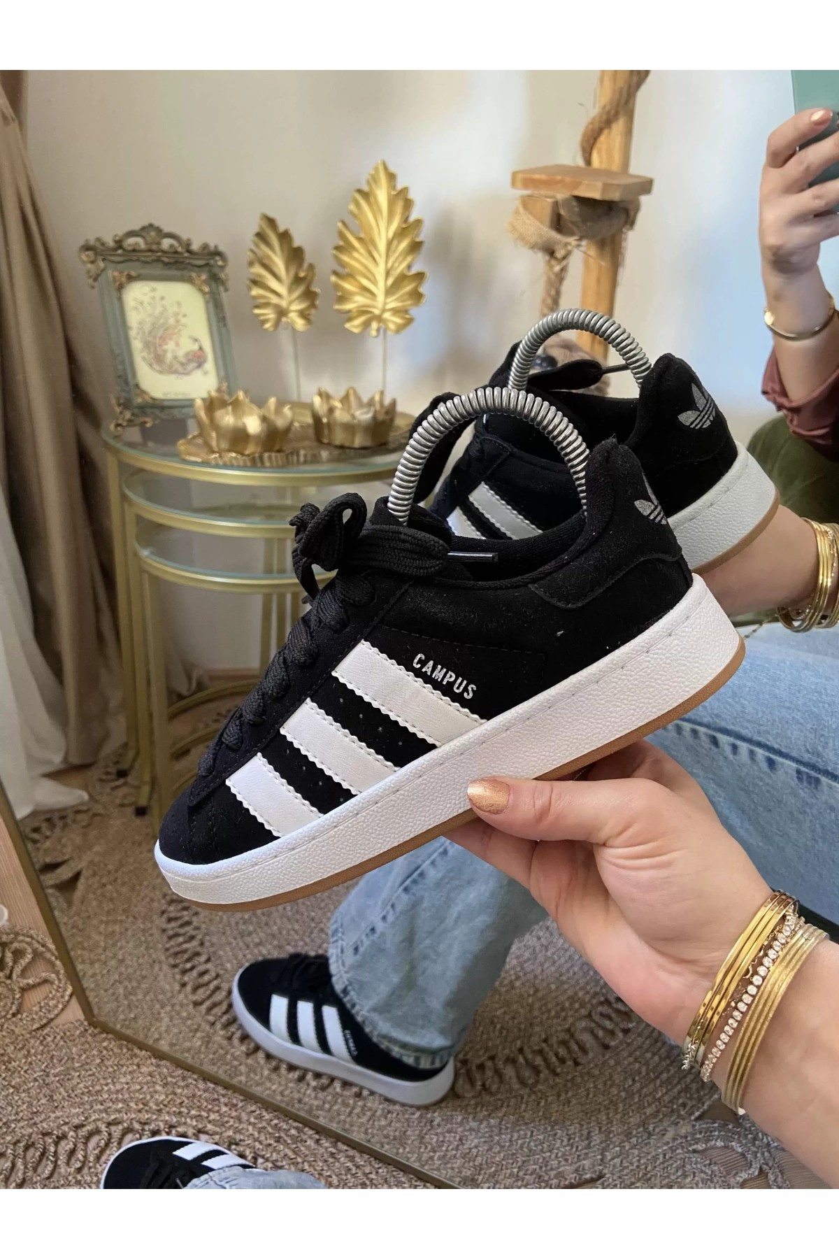 Adidas Campüs Siyah Beyaz İthal Spor Ayakkabı