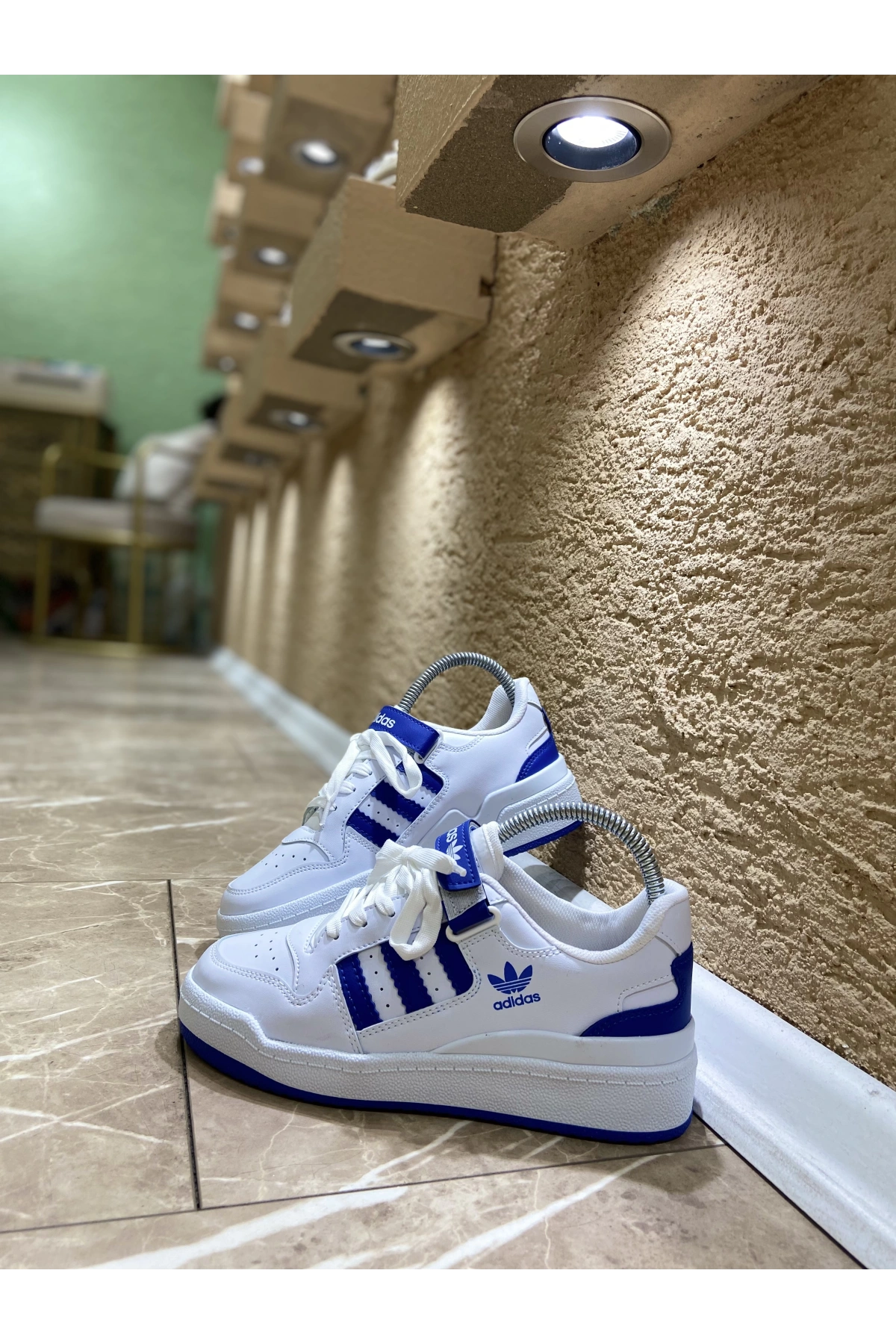 Adidas Forum Low Beyaz Mavi Cırt Detaylı İthal Spor Ayakkabı