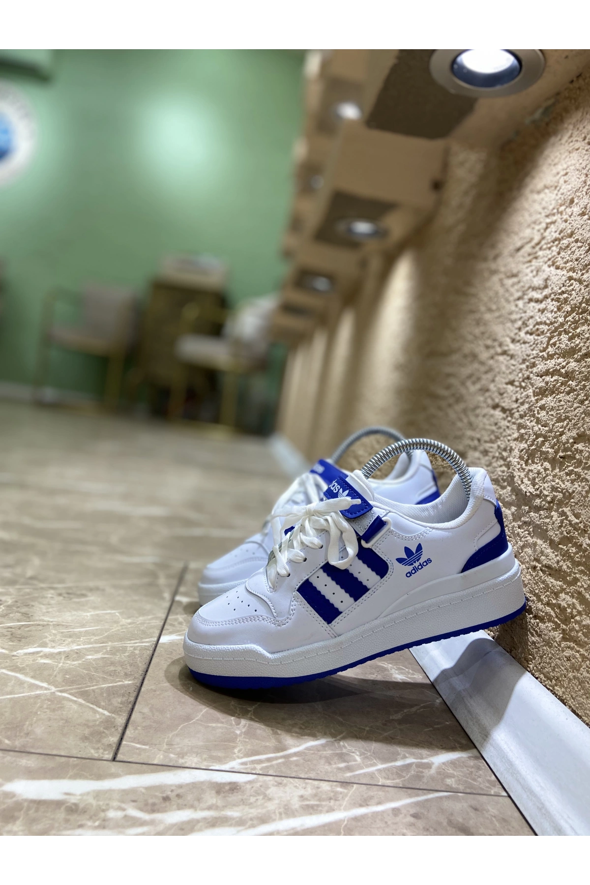 Adidas Forum Low Beyaz Mavi Cırt Detaylı İthal Spor Ayakkabı