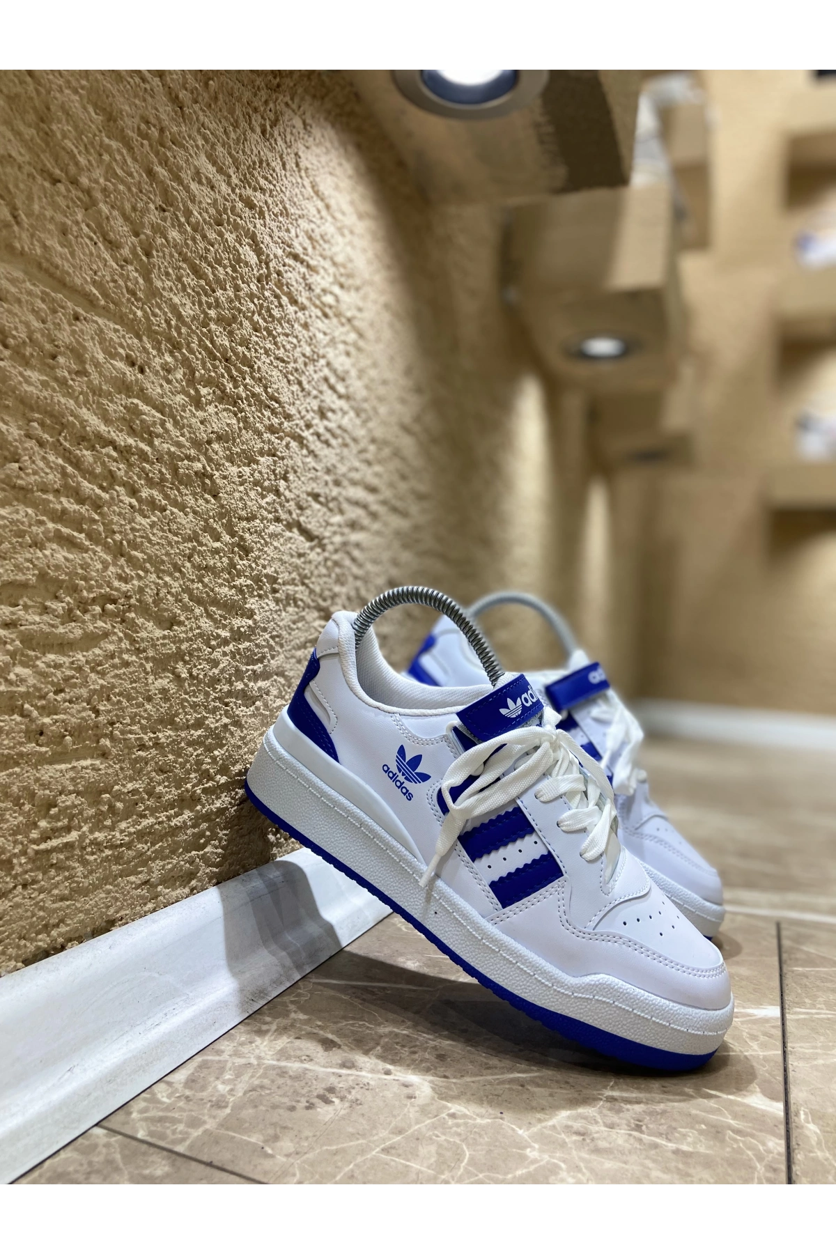 Adidas Forum Low Beyaz Mavi Cırt Detaylı İthal Spor Ayakkabı