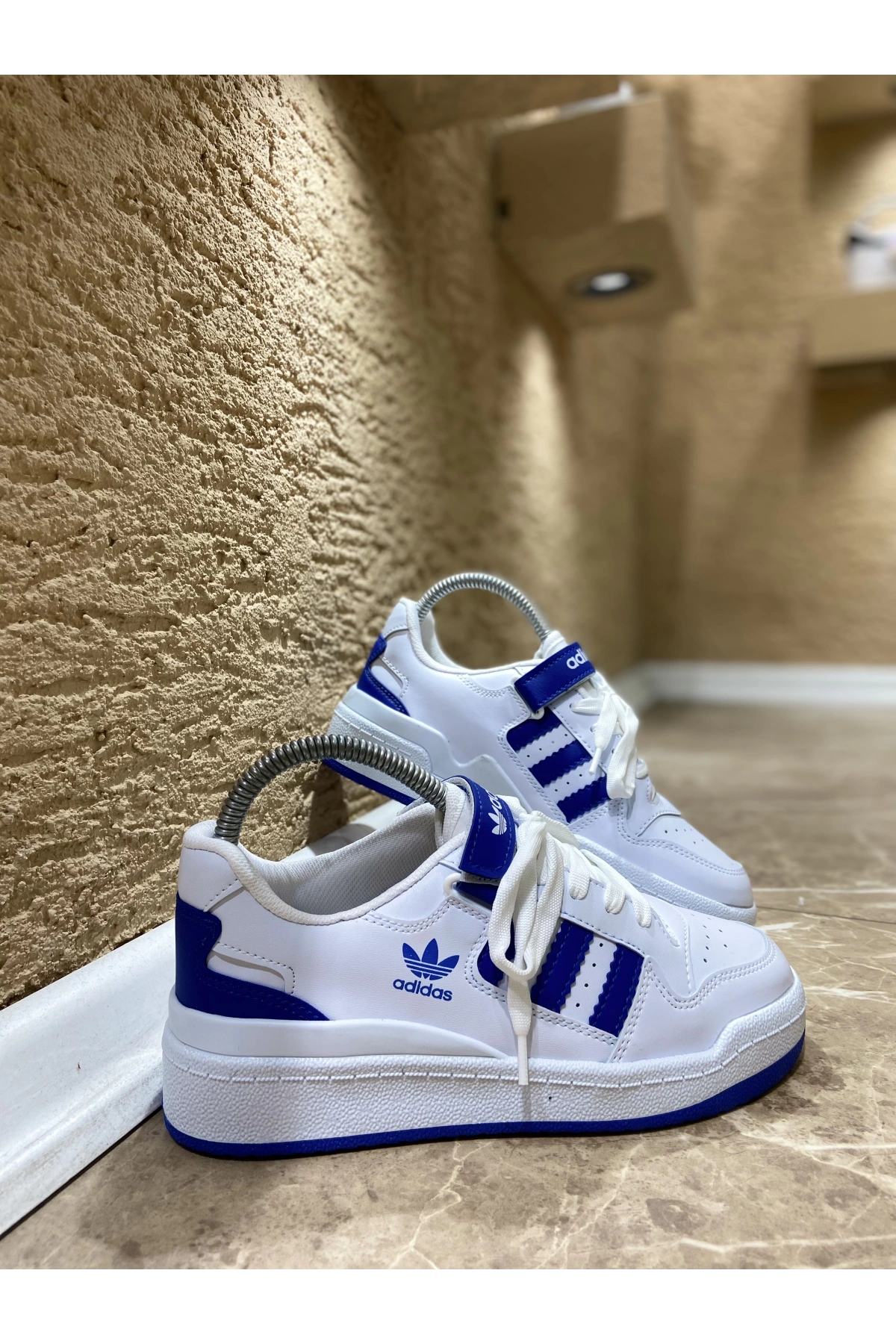 Adidas Forum Low Beyaz Mavi Cırt Detaylı İthal Spor Ayakkabı