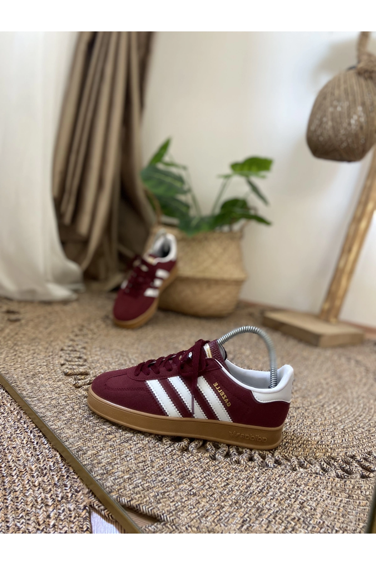 Adidas Gazelle Bordo Beyaz İthal Spor Ayakkabı