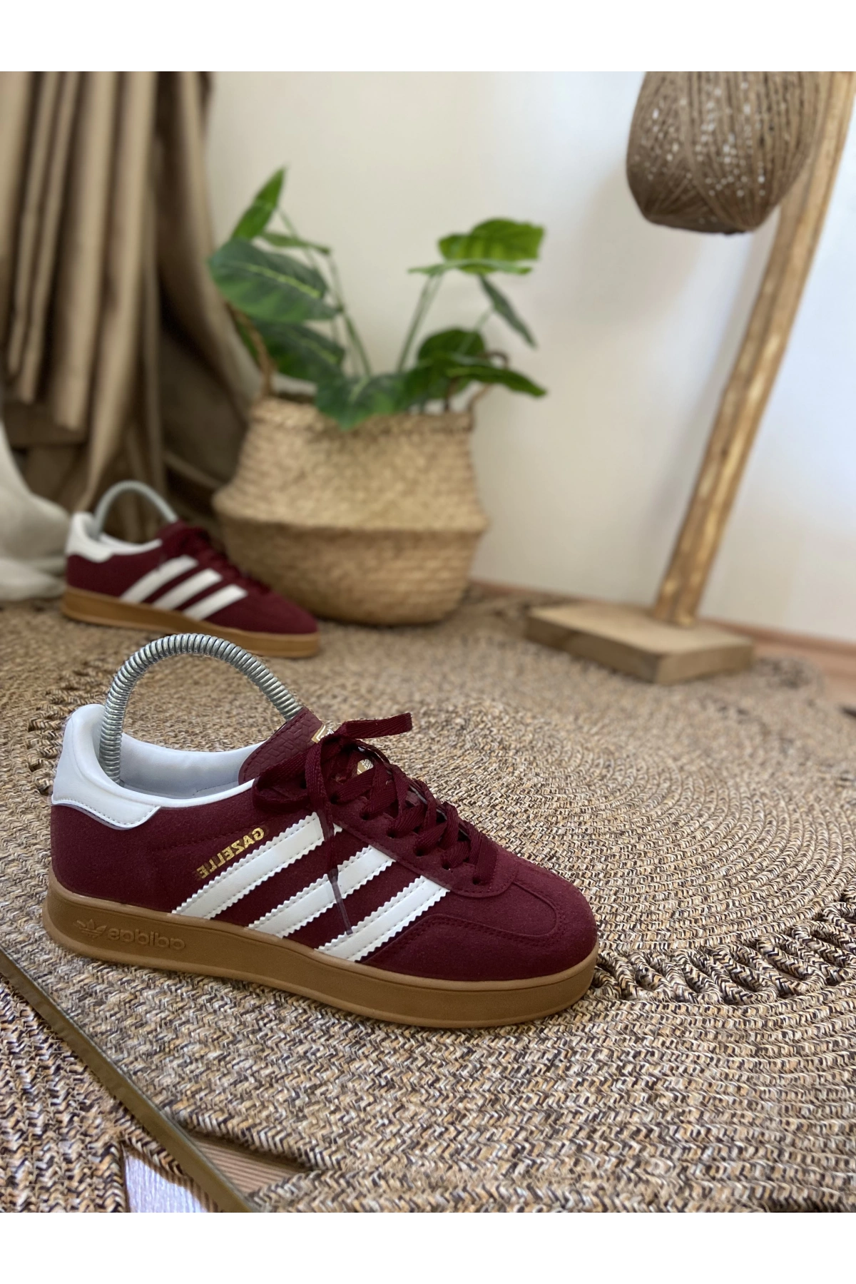 Adidas Gazelle Bordo Beyaz İthal Spor Ayakkabı
