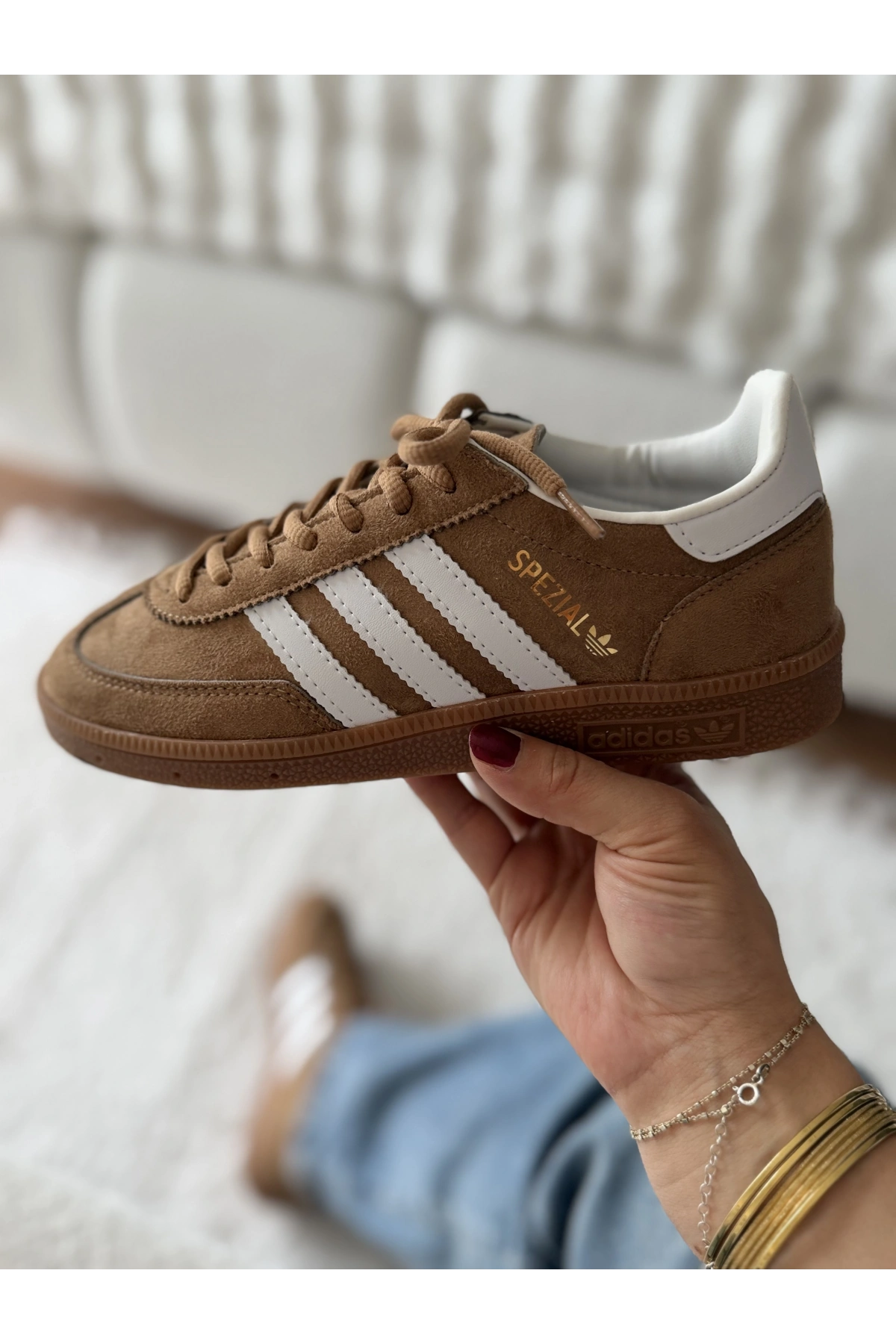Adidas Handball Spezial Brown White Unisex Sneaker