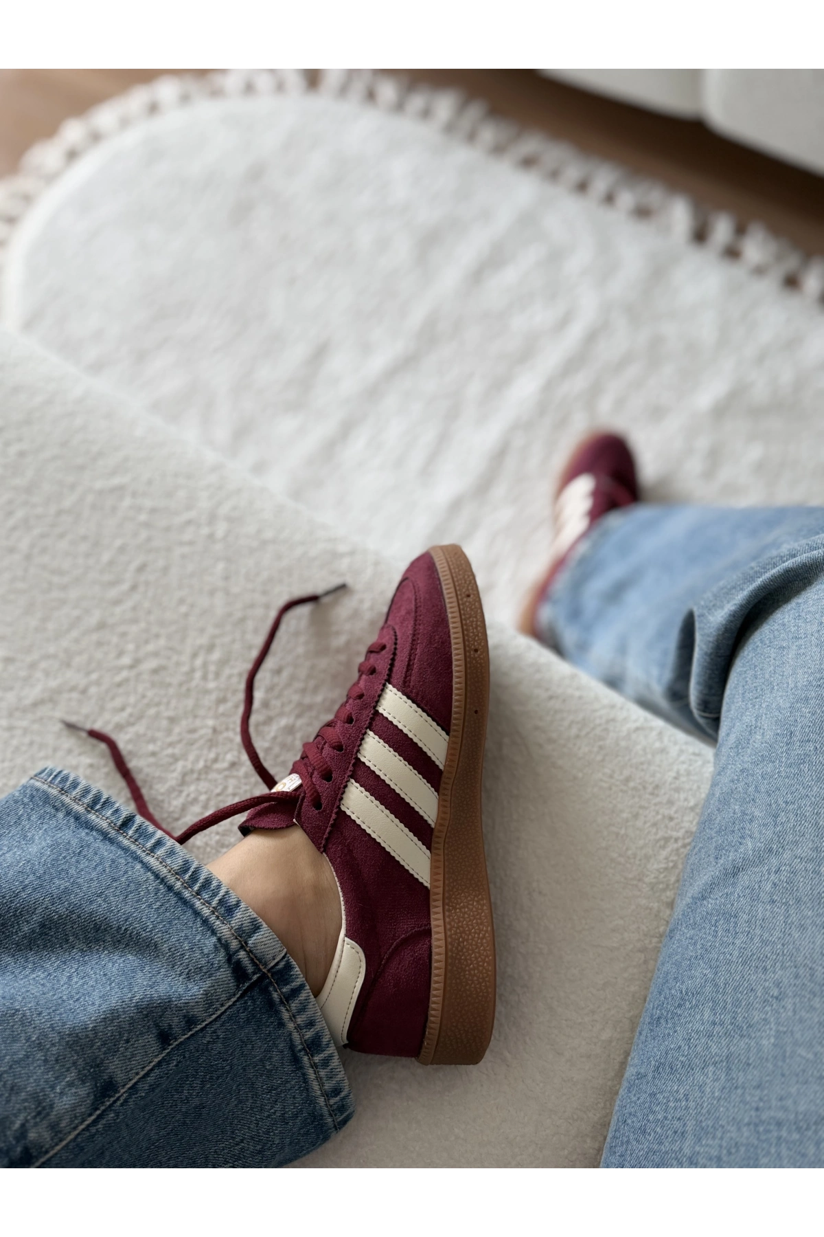 Adidas Handball Spezial Burgundy White Unisex Sneaker