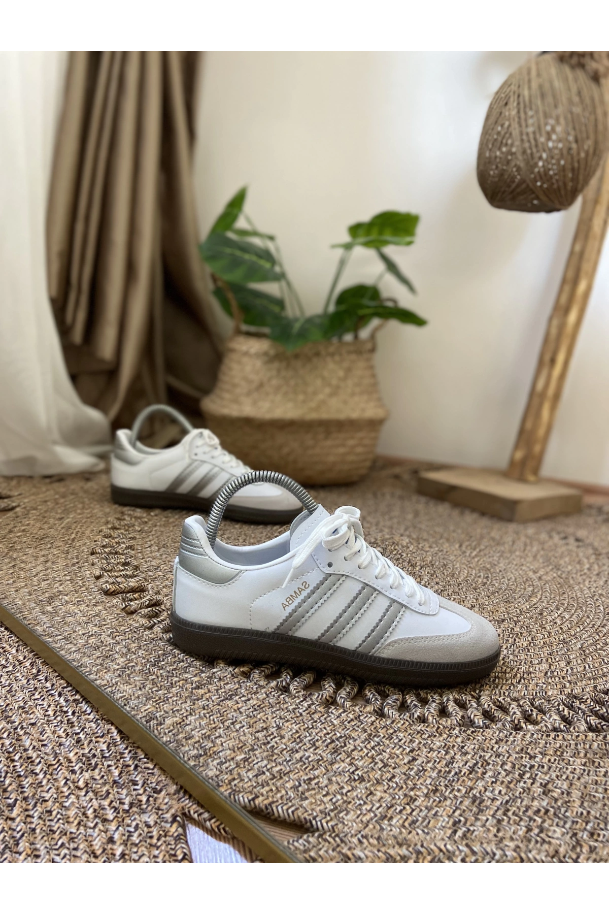 Adidas Samba Beyaz Gümüş İthal Spor Ayakkabı