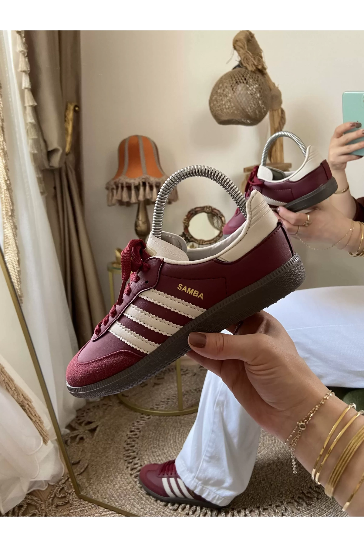 Adidas Samba Bordo Krem Spor Ayakkabı