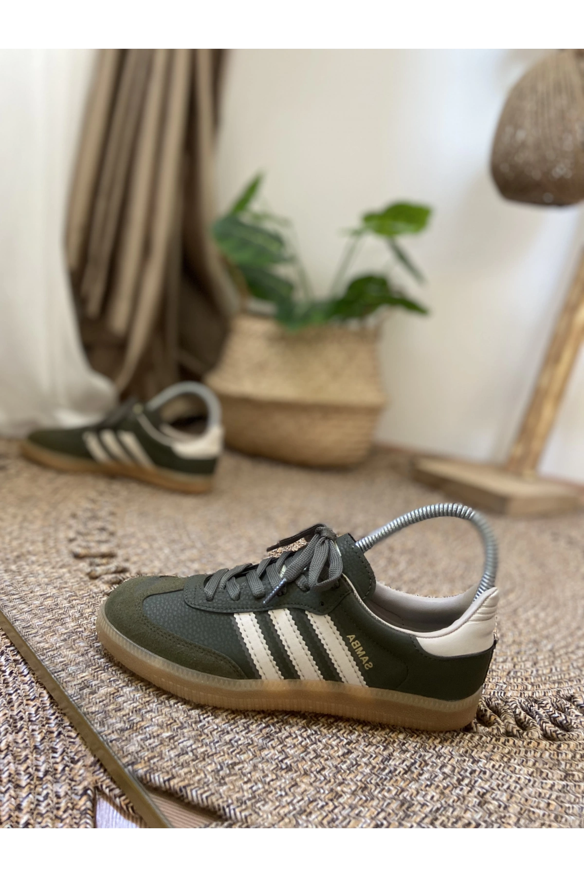Adidas Samba Haki Yeşil Krem İthal Spor Ayakkabı