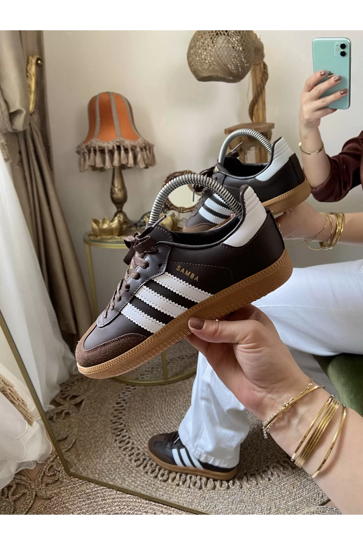 Adidas Samba Kahve Krem Spor Ayakkabı