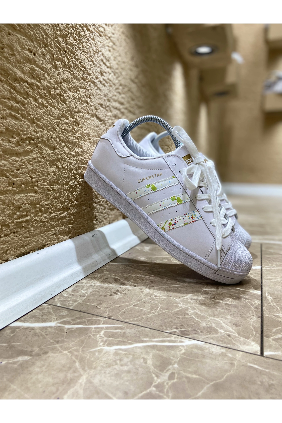 Adidas Süperstar Beyaz Boyalı İthal Spor Ayakkabı