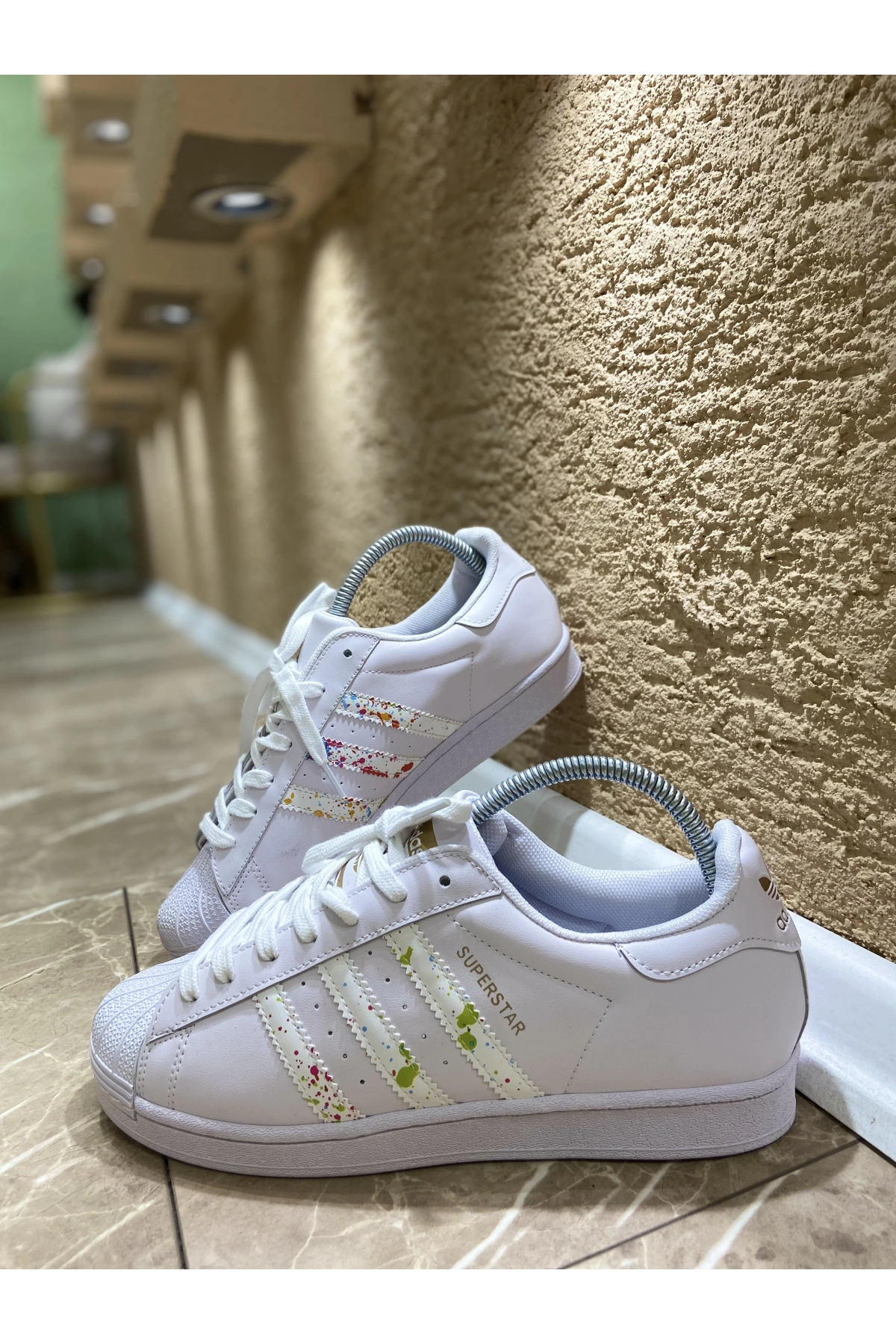 Adidas Süperstar Beyaz Boyalı İthal Spor Ayakkabı