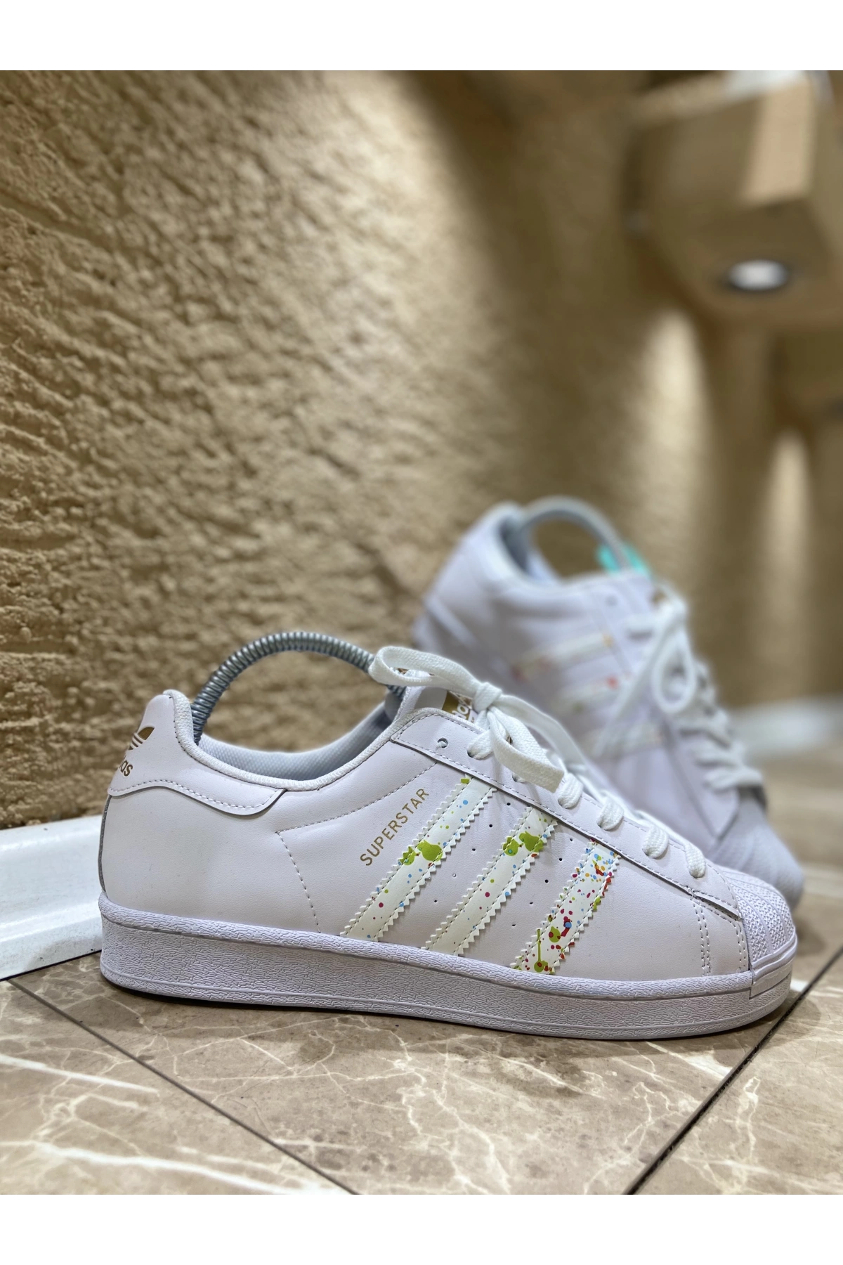 Adidas Süperstar Beyaz Boyalı İthal Spor Ayakkabı