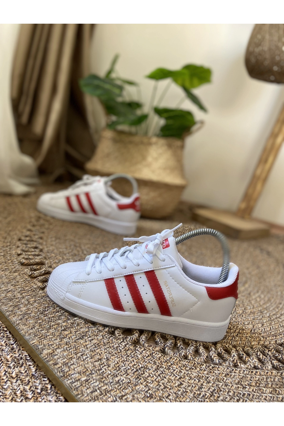 Adidas Süperstar Beyaz Kırmızı İthal Unisex