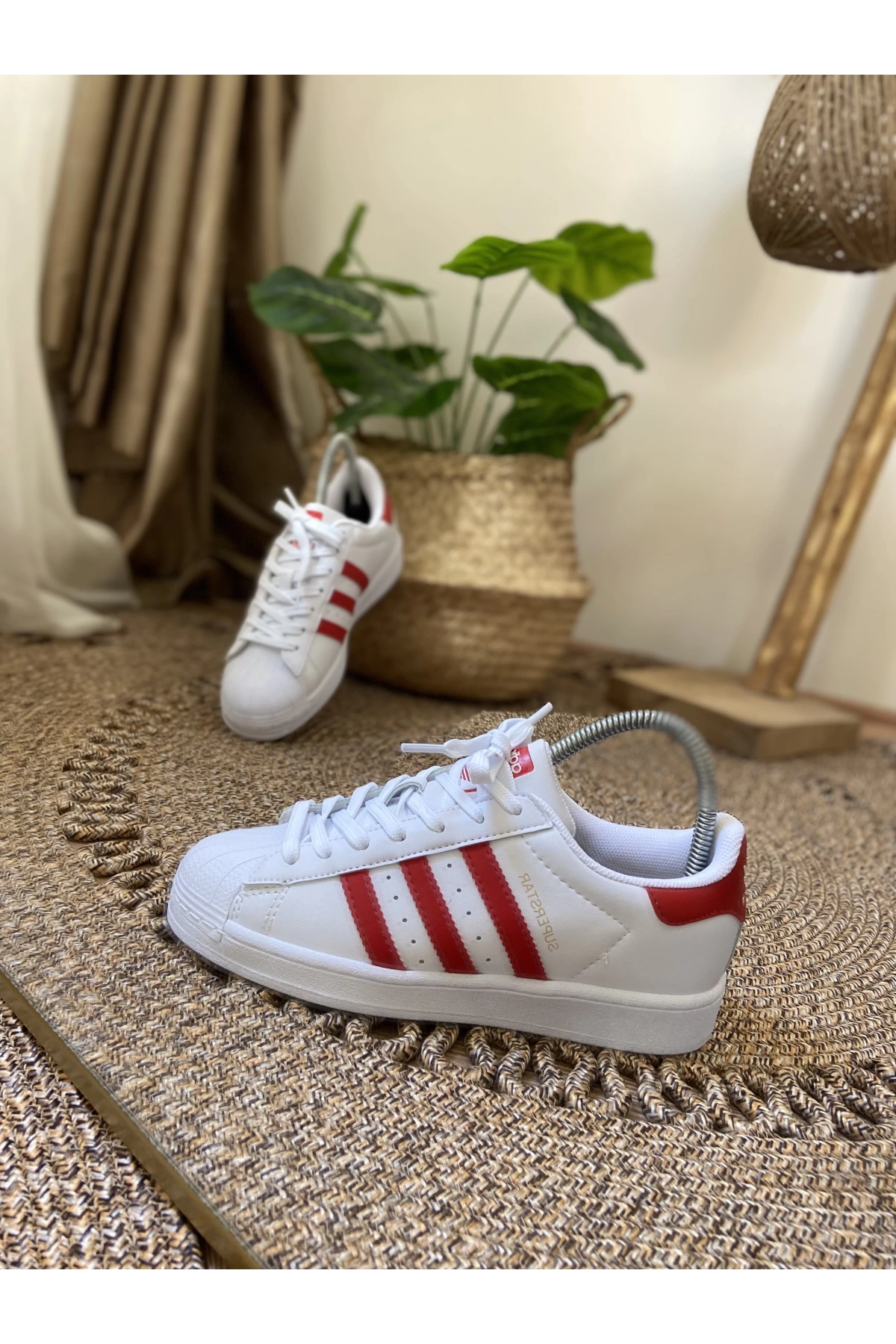 Adidas Süperstar Beyaz Kırmızı İthal Unisex
