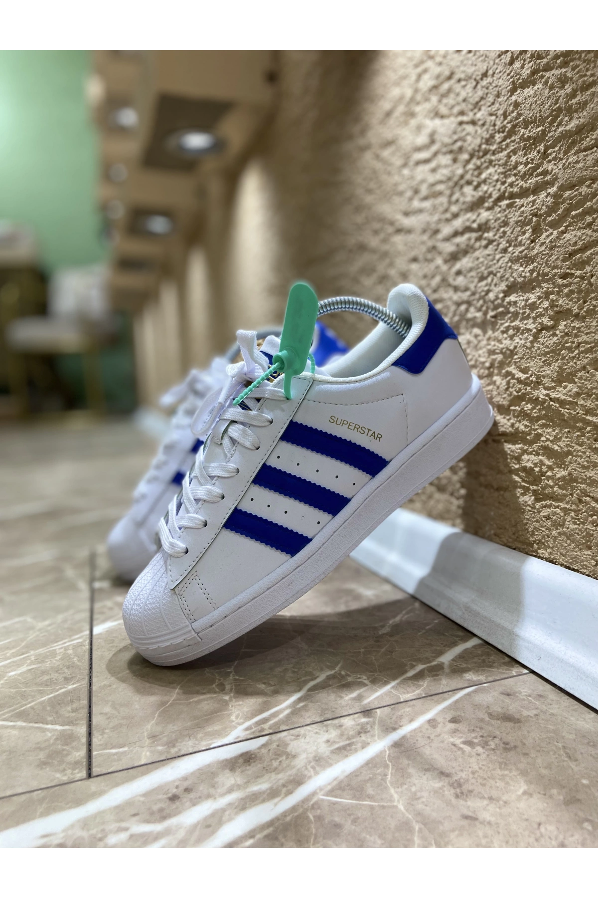 Adidas Süperstar Beyaz Mavi İthal Spor Ayakkabı