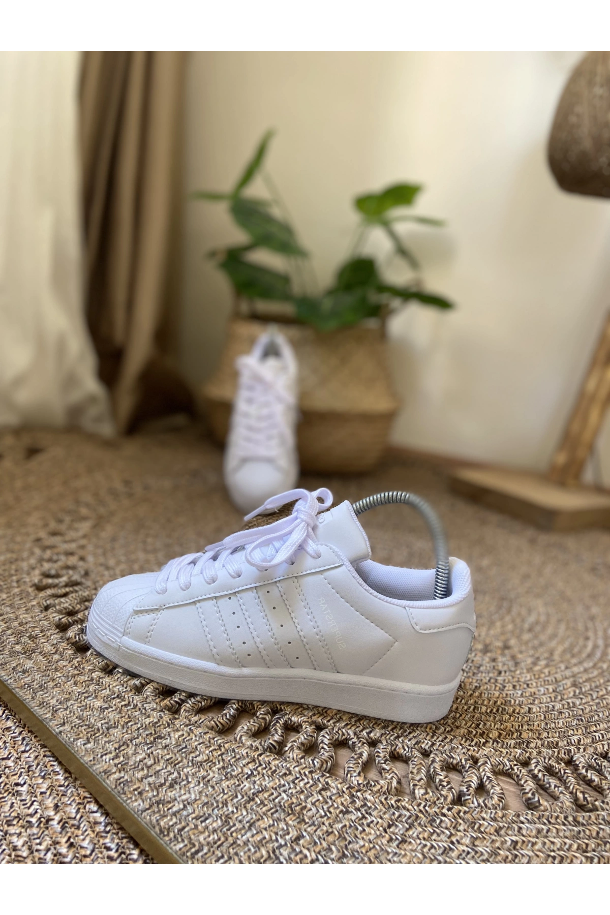 Adidas Süperstar Düz Beyaz İthal Spor Ayakkabı